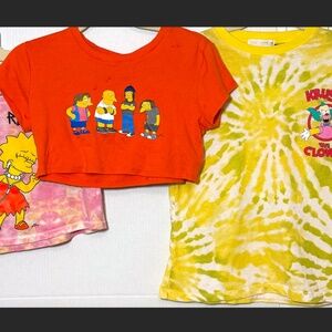3 Lot/ Bundle Colorful The Simpsons Tops